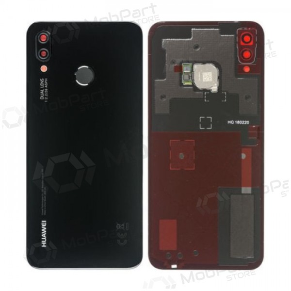 Huawei P20 Lite aizmugurējais baterijas vāciņš melns (Midnight Black) (lietots grade C, oriģināls)