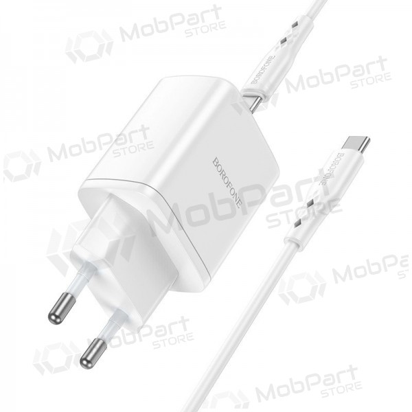 Lādētājs buitinis Borofone BN9 2xType-C 35W + Type-C balts