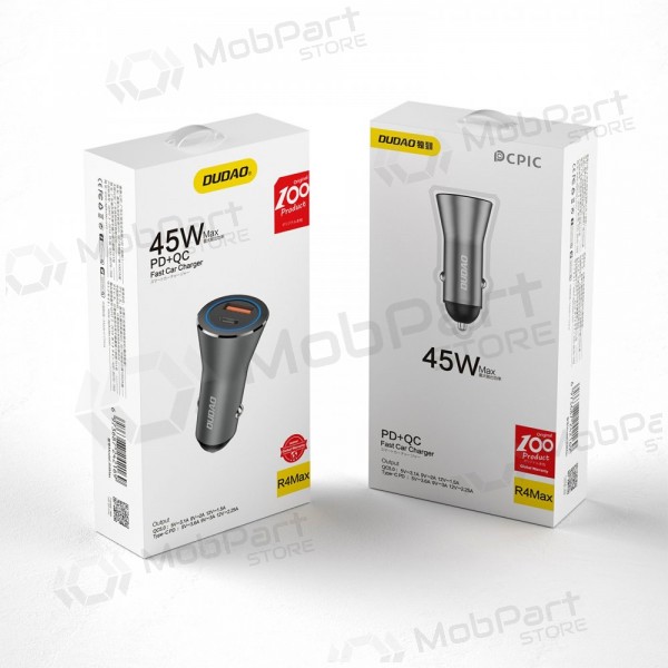Automašīnas tālruņa lādētājs Dudao R4Max 55 W USB-C + USB-A pelēks