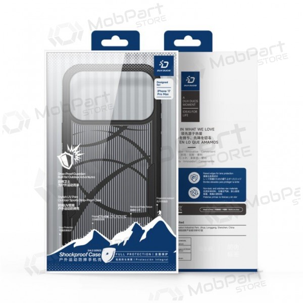 Apple iPhone 17 Pro Max, 18 Pro Max maciņš - Dux Ducis Shld melns (Contour Pattern)