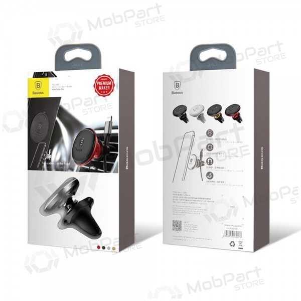 Telefono laikiklis Baseus Magnetic Air Vent With Cable Clip melns SUGX020001