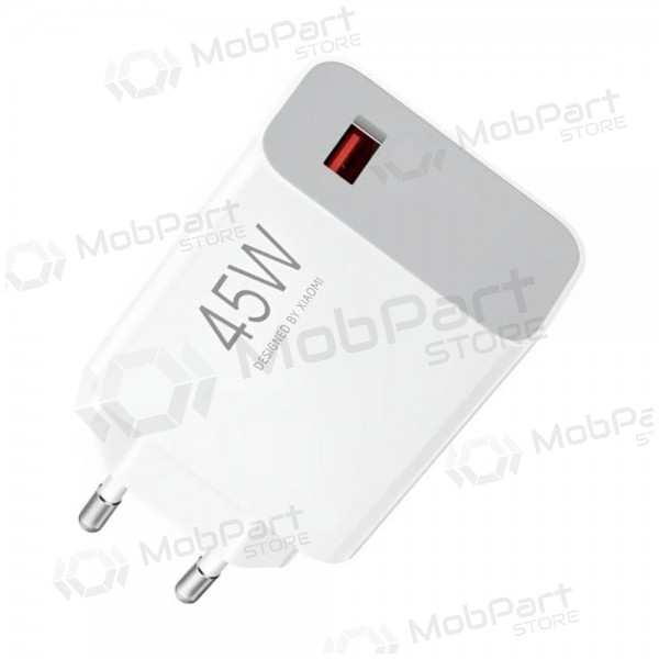 Telefonu lādētājs Xiaomi turbo charging power adapter BHR07SLEU 45 W USB-A PD balts