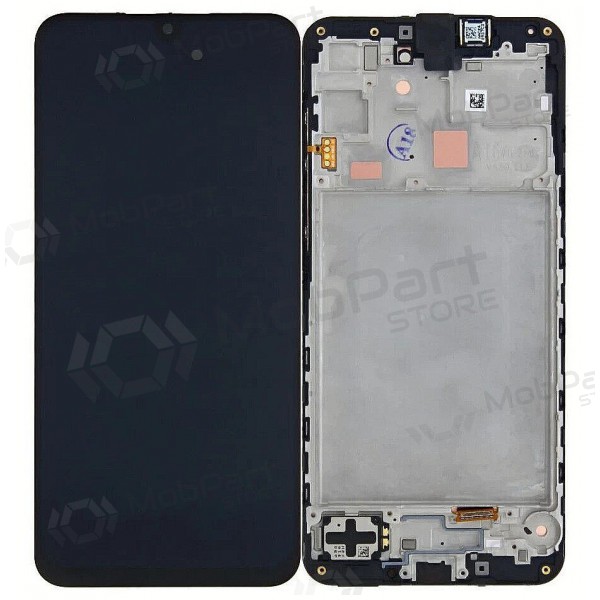 Ekranas Samsung A165 A16 4G su lietimui jautriu stikliuku un rėmeliu Black oriģināls (service pack)