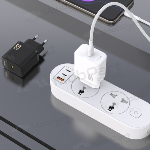 Lādētājs Dudao A27C GaN 25W USB-C + USB-C to USB-C kabelis 1.0m balts