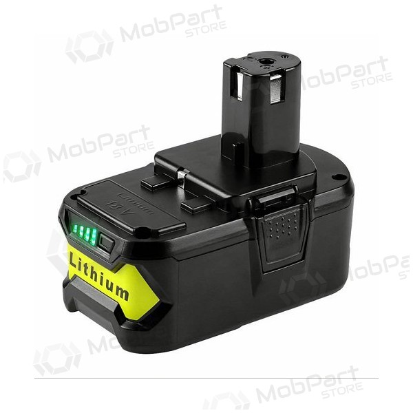 Akumulators Ryobi ONE+ RB18L60 / P108 18V instrumentiem 6Ah Li-ion ar uzlādes indikatoru (rezerves)