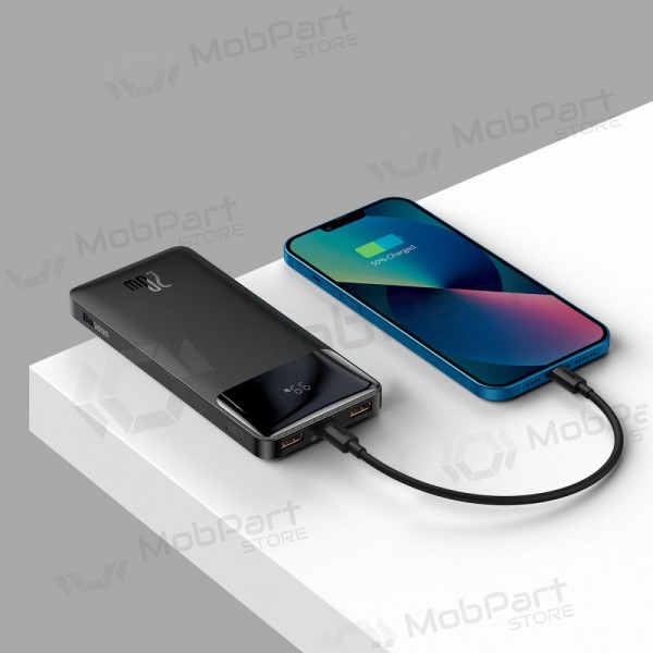 Ārējā baterija Power Bank Baseus Bipow 20W 10000mAh + MicroUSB 0.25m melna PPBD050301