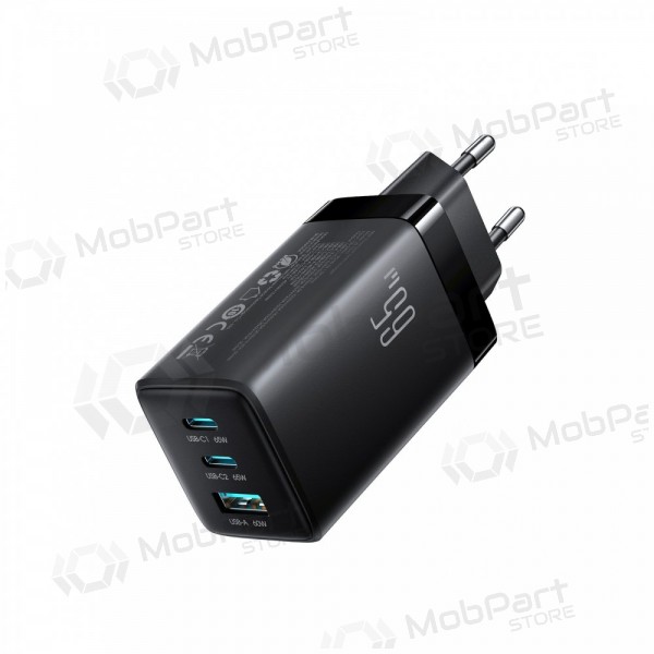 Tālruņa lādētājs Hoco N66 35 W GaN USB-C + USB-A ar Lightning vadu 1 m balts