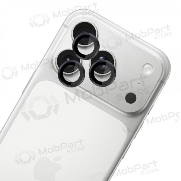 Apple iPhone 18 Pro, 18 Pro Max aizsargājošs rūdīts stikls kamerai - 3MK Lens Pro (melns)