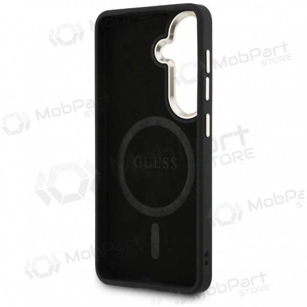 Samsung Galaxy S26 maciņš - Guess PU Leather 4G Gold Frame Magnetic (brūns)