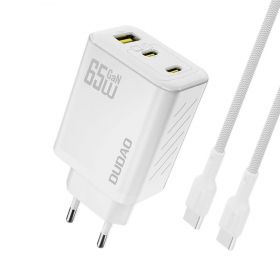 Tālruņa lādētājs Dudao A28PC 45 W GaN 2x USB-C ar USB-C kabeli 1 m melns