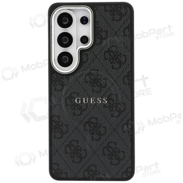 Samsung Galaxy S26 Ultra maciņš - Guess PU Leather 4G Gold Frame Magnetic (melns)