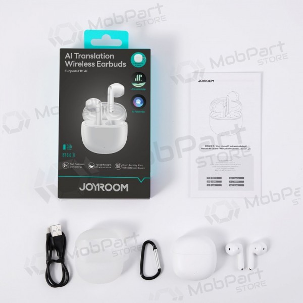 Bezvadu austiņas ar mikrofonu Joyroom JR-FB1 Bluetooth baltas
