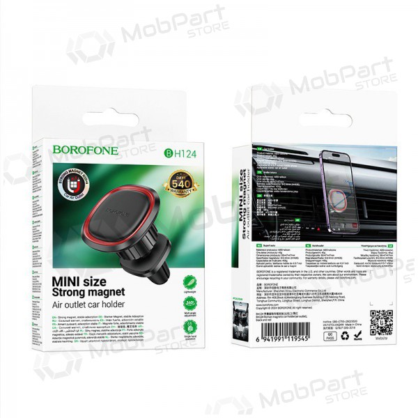 Tālruņa turētājs automobiļiem Borofone BH124 (air vent) melns