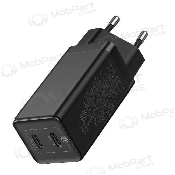 Lādētājs Baseus GaN 45w (20V/3A) + Type-C kabelis (MacBook) (melns)