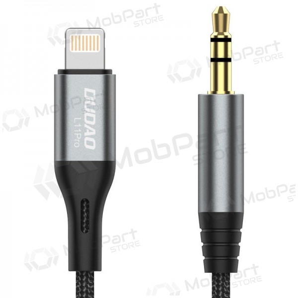 Audio kabelis Dudao L11Pro Lightning uz 3.5 mm 1 m melns