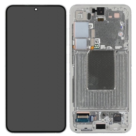 Ekranas Samsung S921 S24 su lietimui jautriu stikliuku un rėmeliu Marble Grey oriģināls (service pack)