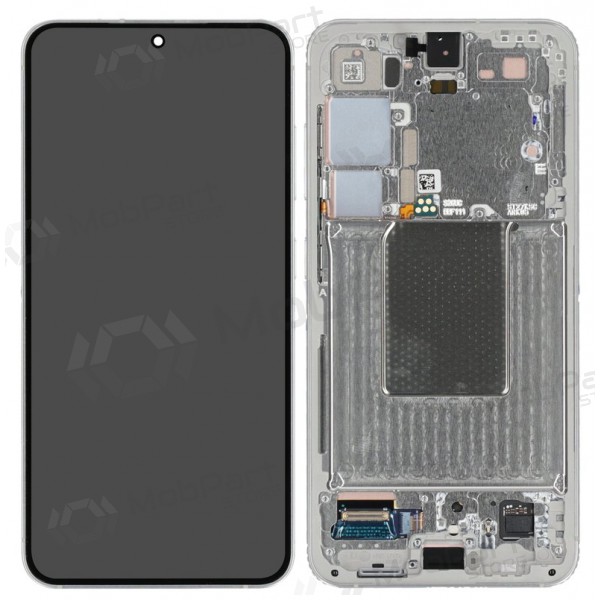 Ekranas Samsung S921 S24 su lietimui jautriu stikliuku un rėmeliu Marble Grey oriģināls (service pack)