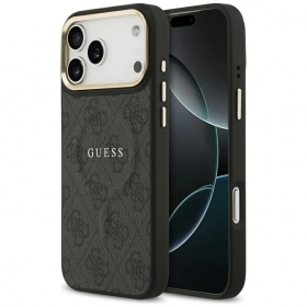 Apple iPhone 17 Pro maciņš - Guess PU Leather 4G Gold Frame MagSafe