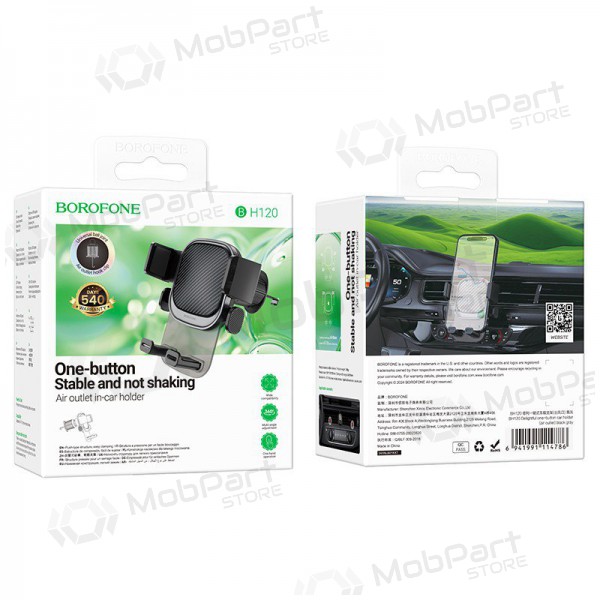 Tālruņa turētājs automobiļiem Borofone BH120 (air vent) melns