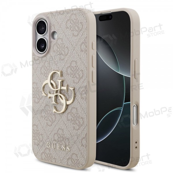 Apple iPhone 17 maciņš - Guess PU 4G Metal Logo (rozā)