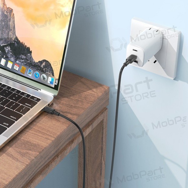 USB kabelis Borofone BX113 60W USB-C to USB-C 2.0m melns