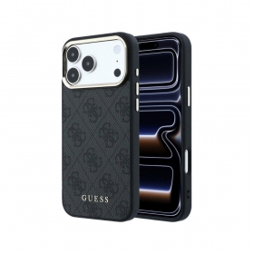 Apple iPhone 18 Pro maciņš - Guess PU Leather 4G Gold Frame MagSafe