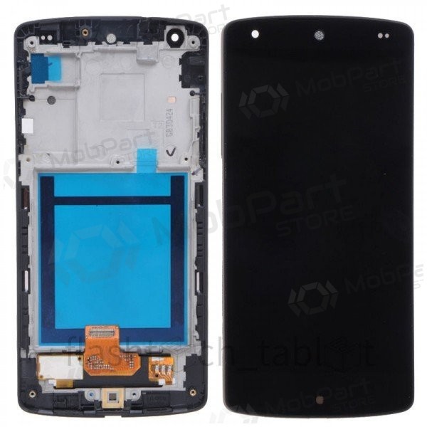 LG D820 Nexus 5 / D821 Nexus 5 LCD ekrāns / displejs ar skārienjutīgu stikliņu (ar rāmīti) (augsta kvalitāte)