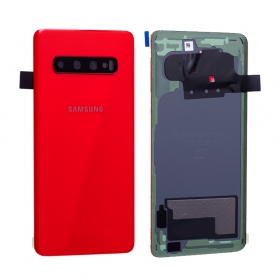Samsung G973 Galaxy S10 aizmugurējais baterijas vāciņš sarkans (Cardinal Red) (lietots grade A, oriģināls)