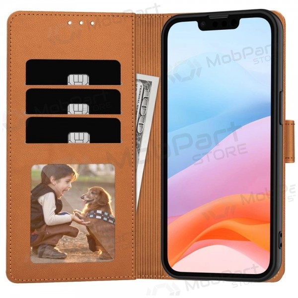 Xiaomi Redmi 15C, Poco C85 maciņš - Fancy Wallet (brūns)