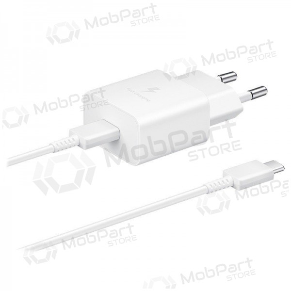 Lādētājs oriģināls Samsung EP-T1510XWEGEU 15W + kabelis Type-C 1m iepakojumā balts