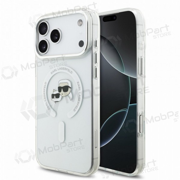 Apple iPhone 18 Pro Max maciņš - Karl Lagerfeld IML K&CH Heads Metal Frame MagSafe (caurspīdīgs)