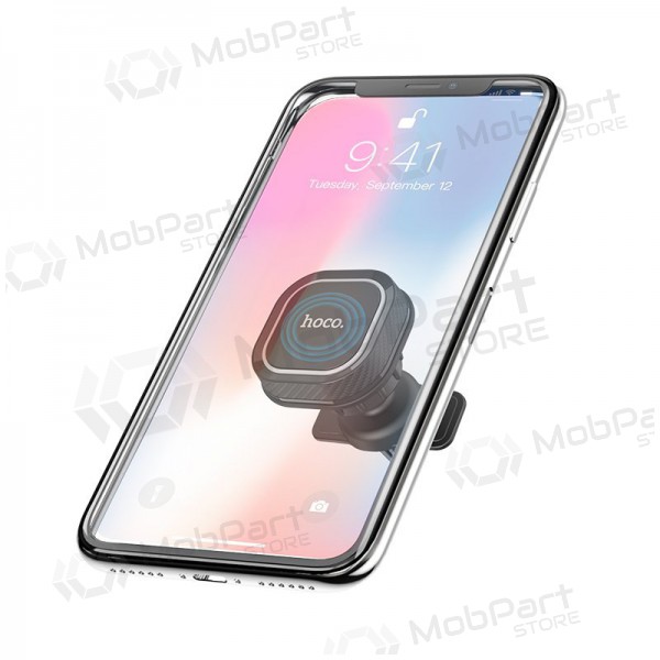 Automobilinis Universāls telefono laikiklis Hoco CA52 tvirtinamas į ventiliacijos groteles, magnetinis, melns-pelēks
