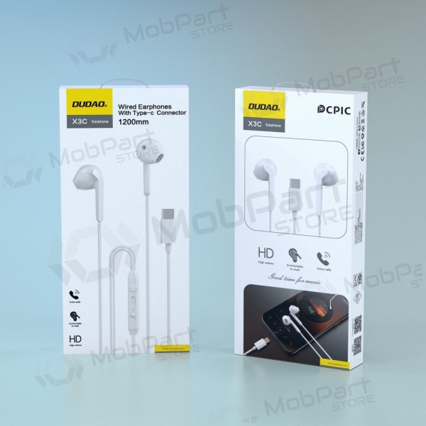 USB-C austiņas Dudao X3C baltas