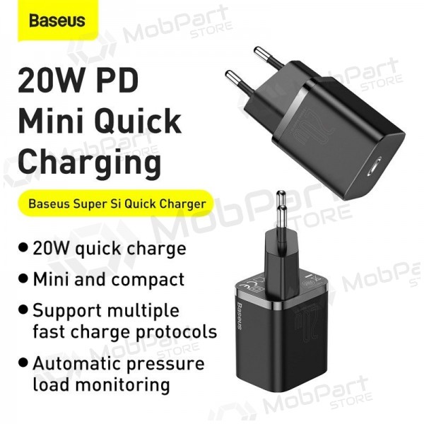 Lādētājs buitinis Baseus Super Si 20W melns CCSUP-B01