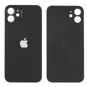 Apple iPhone 12 mini aizmugurējais baterijas vāciņš (melns) (bigger hole for camera)