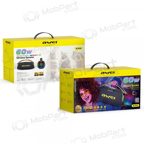 Bluetooth pārnēsājams skaļrunis Awei KA16 60W melns