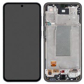 Ekranas Samsung A366 A36 5G su lietimui jautriu stikliuku un rėmeliu oriģināls Black (service pack)