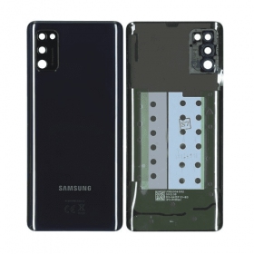 Samsung A415 Galaxy A41 2020 aizmugurējais baterijas vāciņš (melns) (lietots grade C, oriģināls)