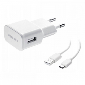 Lādētājs oriģināls Samsung EP-TA200NWE 15W + Type-C kabelis balts