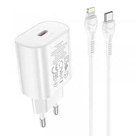 Tālruņa lādētājs Hoco N22 25 W USB-C ar Lightning kabeli 1 m balts