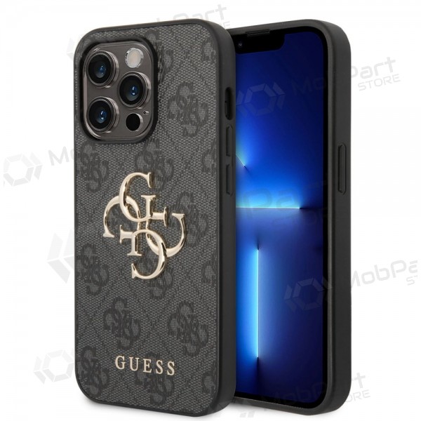 Apple iPhone 14 Pro maciņš - Guess PU 4G Metal Logo (pelēks)