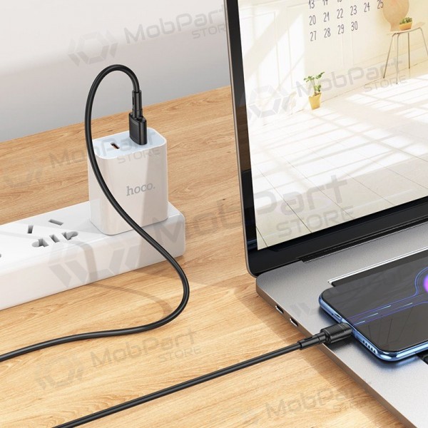 USB kabelis Hoco X83 USB-A to MicroUSB 1.0m melns