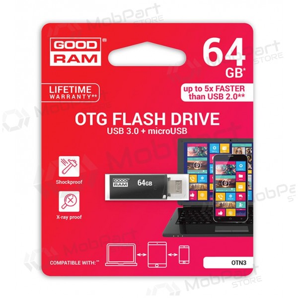 Datu nesējs GOODRAM OTN3 64Gb OTG USB 3.0 + 