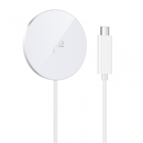 Bezvadu lādētājs Hoco CW63 15 W Qi2 balts