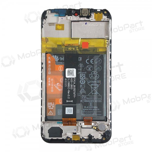 Huawei Y5 2019 ekrāns (melns) (ar rāmīti un baterija) (service pack) (oriģināls)