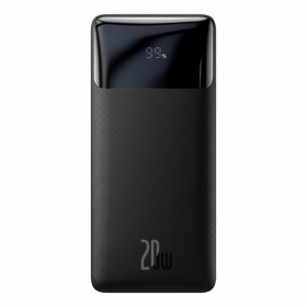 Ārējā baterija Power Bank Baseus Bipow 20W 10000mAh + MicroUSB 0.25m melna PPBD050301