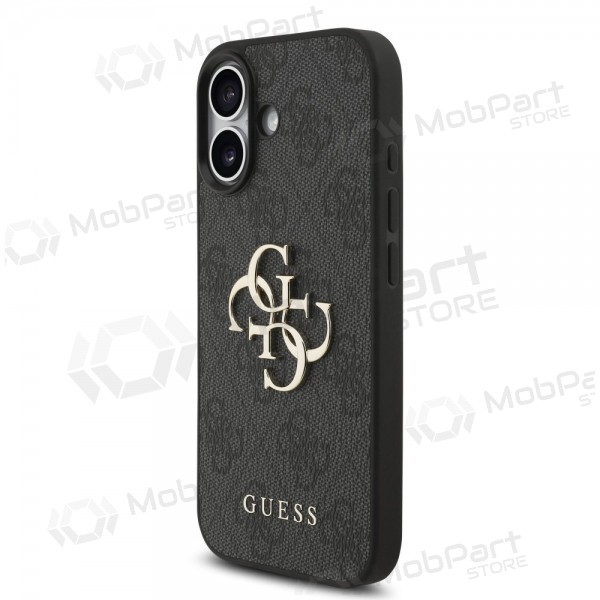 Apple iPhone 17 maciņš - Guess PU 4G Metal Logo Strap (melns)