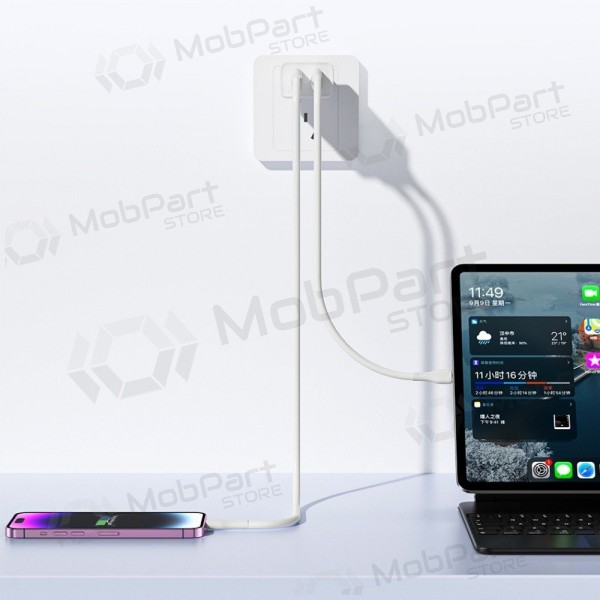Lādētājs Awei C15L-EU 2xUSB-A 10W + USB to Lightning cable balts