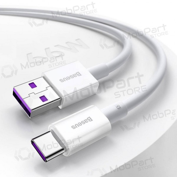 USB kabelis Baseus Superior iš USB į Type-C 66W 2.0m balts CATYS-A02