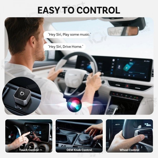 Bezvadu CarPlay / Android Auto adapteris Ottocast Mini Cube CP88-T3 melns